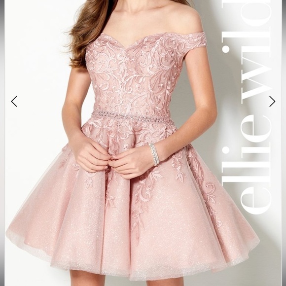 NWT ELLIE WILDE Quartz Rose STYLE #EW21920S Spring 2020 Collection Dress Size 8 - Picture 1 of 16